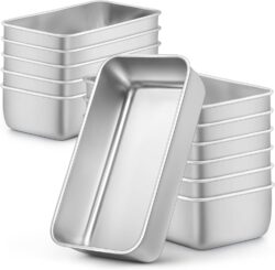 LIANYU Bread Loaf Pans Set of 12, 9x5 Inch Stainless Steel Bread Baking Pan | For Homemade Sourdough, Sandwich, Meatloaf, Easy Release, Dishwasher Safe, Bulk Set for Bakery & Commercial Use, Heavy Duty
